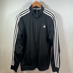 Adidas Men's Black and White Track Jacket Size Large